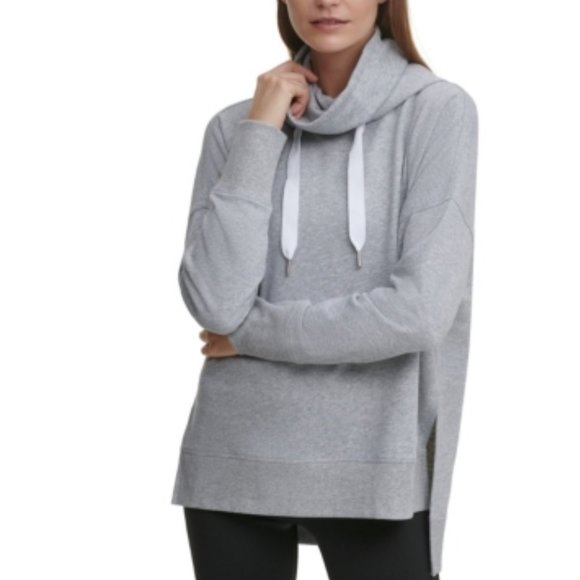 Calvin Klein Tops - 💖MEGA SALE💖Calvin Klein PFCT3912 Women's Mask Funnel Neck Grey Hoodie Cotton